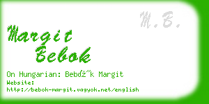 margit bebok business card